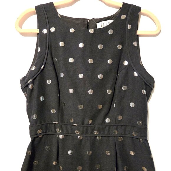 Elle Black and Silver Polka Dot Dress Size 4 - with bracelet - Picture 2 of 7